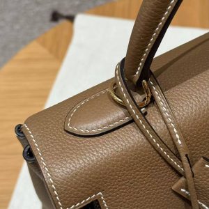 Hermes Kelly 32 Bag Handmade In Togo Calfskin Leather Gold Hardware 3G Alezan - Image 4