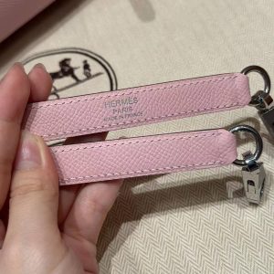 Hermes Kelly 32 Bag Handmade In Epsom Calfskin Leather Silver Hardware 3Q Rose Sakura - Image 7
