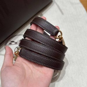 Hermes Kelly 32 Bag Handmade In Togo Calfskin Leather Gold Hardware 47 Chocolat - Image 6