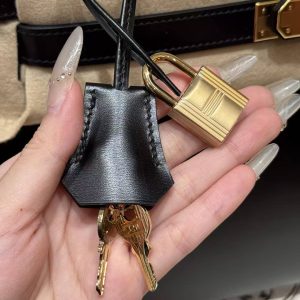 Hermes Kelly 32 Bag Handmade In Box Calfskin Leather Gold Hardware 89 Noir - Image 11