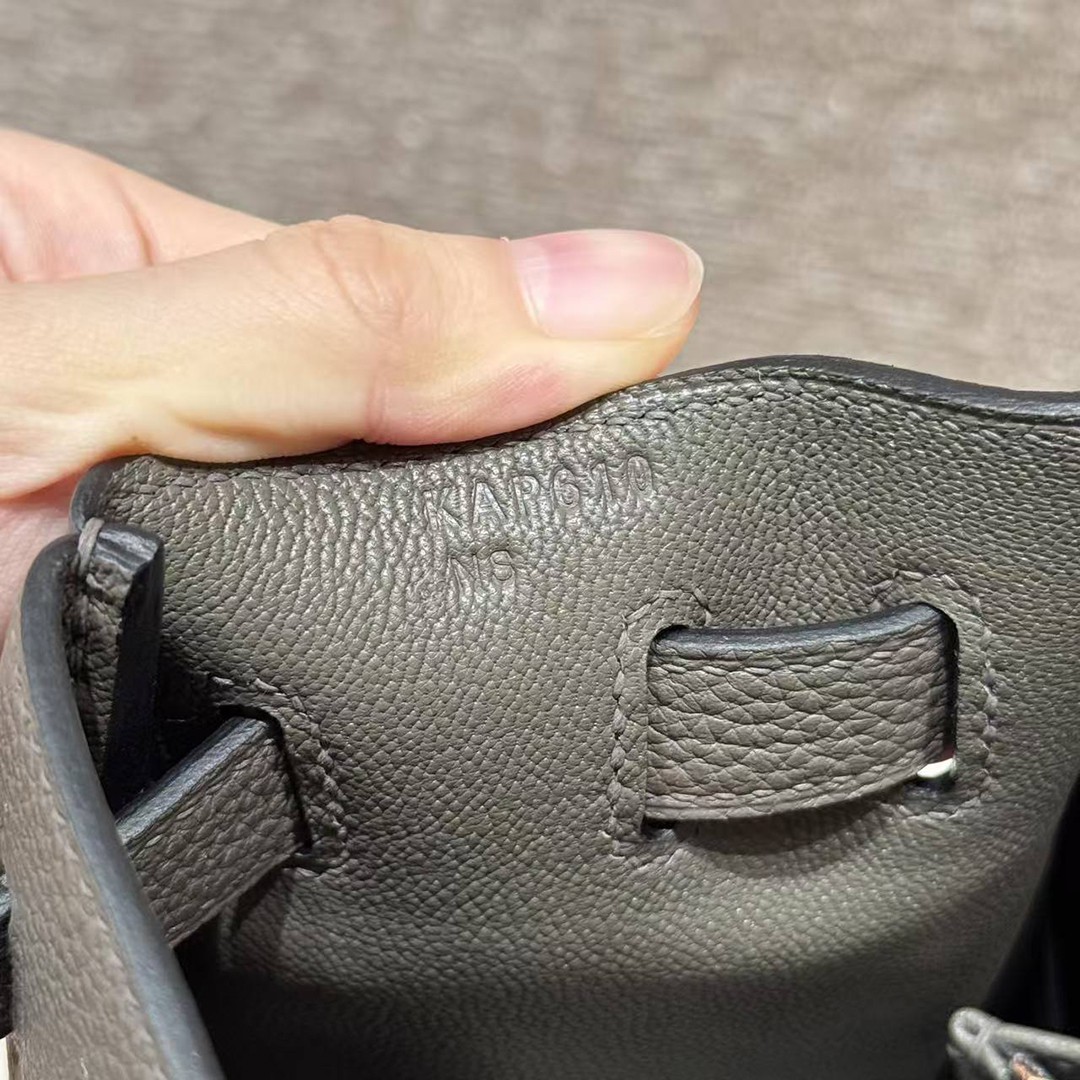Hermes Kelly 32 Bag Handmade In Togo Calfskin Leather Rose Gold Hardware 8F Etain - Image 19