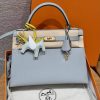 Hermes Kelly 32 Bag Handmade In Epsom Calfskin Leather Gold Hardware 8u Blue Glacier