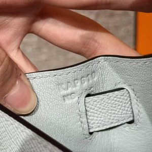 Hermes Kelly 32 Bag Handmade In Epsom Calfskin Leather Gold Hardware 8u Blue Glacier - Image 4