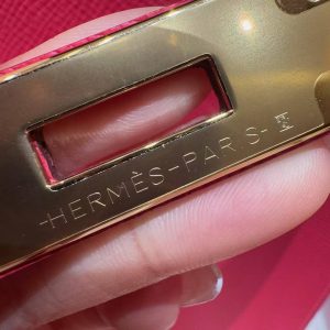 Hermes Kelly 32 Bag Handmade In Epsom Calfskin Leather Gold Hardware i6 Rose Extreme - Image 6