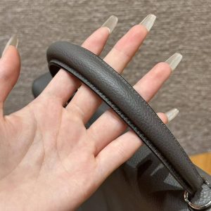 Hermes Kelly 35 Bag Handmade In Togo Calfskin Leather Silver Hardware 0L Gris Mayer - Image 11