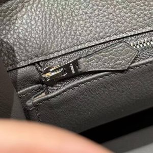 Hermes Kelly 35 Bag Handmade In Togo Calfskin Leather Silver Hardware 0L Gris Mayer - Image 5