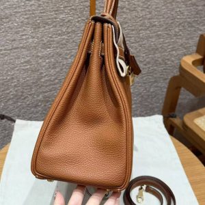 Hermes Kelly 35 Bag Handmade In Togo Calfskin Leather Gold Hardware 37 Gold - Image 14