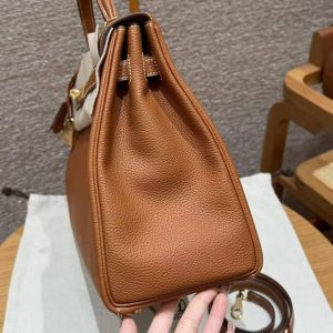 Hermes Kelly 35 Bag Handmade In Togo Calfskin Leather Gold Hardware 37 Gold - Image 13