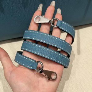 Hermes Kelly 35 Bag Handmade In Epsom Calfskin Leather Silver Hardware 75 Bleu Jean - Image 10
