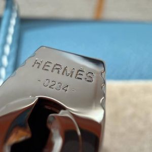 Hermes Kelly 35 Bag Handmade In Epsom Calfskin Leather Silver Hardware 75 Bleu Jean - Image 8