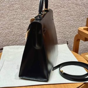 Hermes Kelly 35 Bag Handmade In Box Calfskin Leather Gold Hardware 89 Noir - Image 18