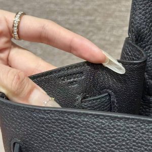 Hermes Kelly 35 Bag Handmade In Togo Calfskin Leather Gold Hardware 89 Noir - Image 15