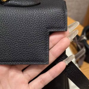 Hermes Kelly 35 Bag Handmade In Togo Calfskin Leather Gold Hardware 89 Noir - Image 6