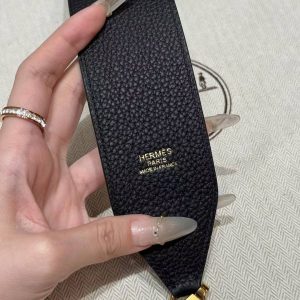 Hermes Kelly 35 Bag Handmade In Togo Calfskin Leather Gold Hardware 89 Noir - Image 4