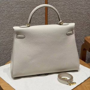 Alternative view of Hermes Kelly 40 Bag Handmade In Togo Calfskin Leather Gold Hardware 10 Craie