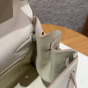 Hermes Kelly 40 Bag Handmade In Togo Calfskin Leather Gold Hardware 10 Craie - Image 11