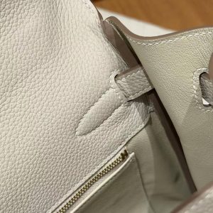 Hermes Kelly 40 Bag Handmade In Togo Calfskin Leather Gold Hardware 10 Craie - Image 10