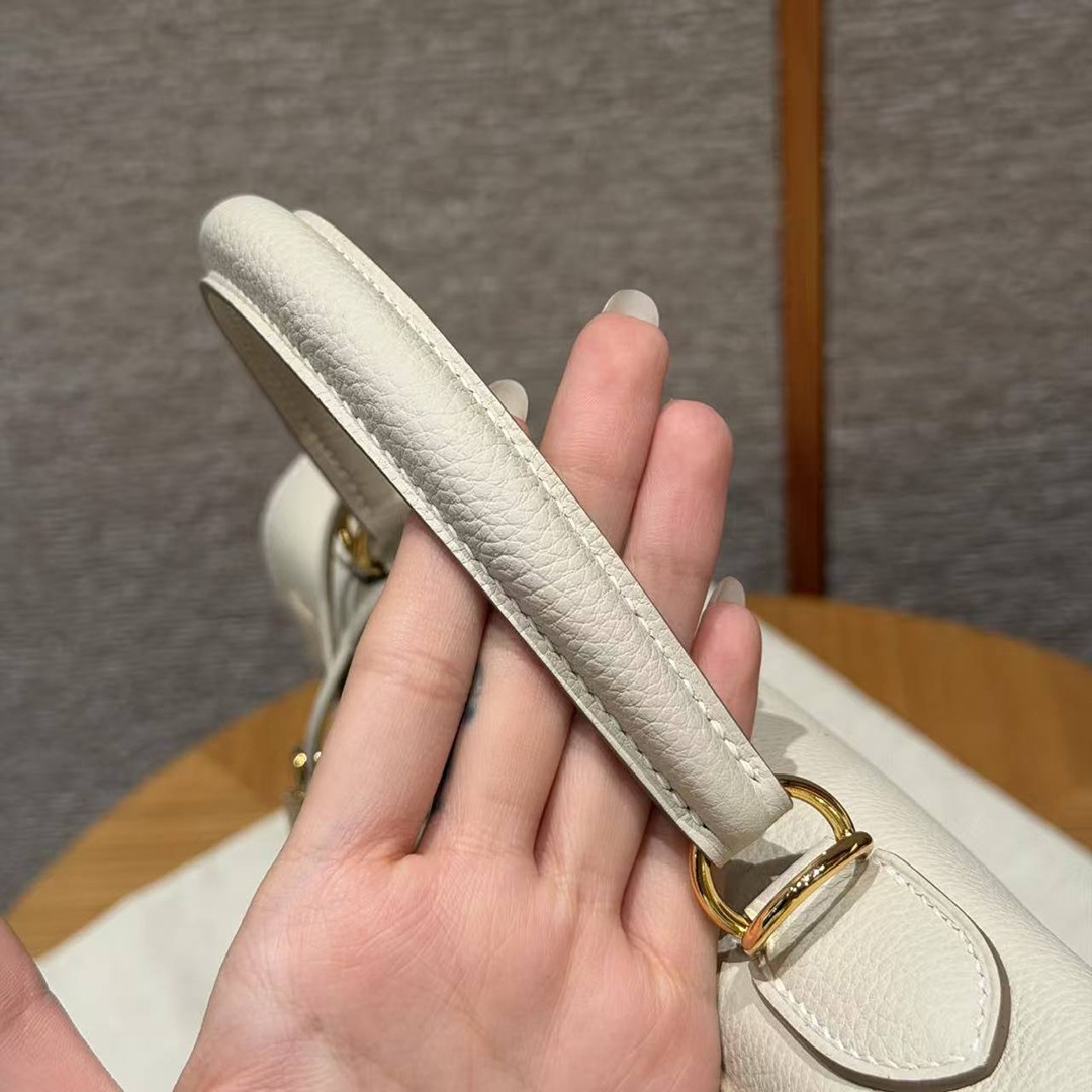 Hermes Kelly 40 Bag Handmade In Togo Calfskin Leather Gold Hardware 10 Craie - Image 7