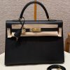 Hermes Kelly 40 Bag Handmade In Epsom Calfskin Leather Gold Hardware 89 Noir