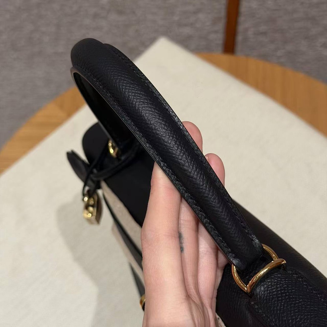 Hermes Kelly 40 Bag Handmade In Epsom Calfskin Leather Gold Hardware 89 Noir - Image 13