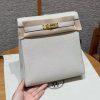 Hermes Kelly Ado Backpack Handmade In Togo Calfskin Leather Gold Hardware 10 Craie