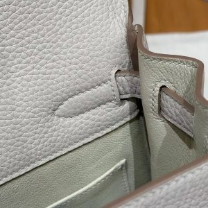 Hermes Kelly Ado Backpack Handmade In Togo Calfskin Leather Gold Hardware 10 Craie - Image 12