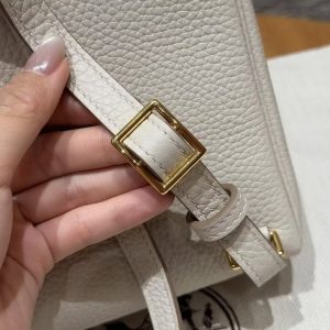 Hermes Kelly Ado Backpack Handmade In Togo Calfskin Leather Gold Hardware 10 Craie - Image 3