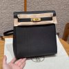 Hermes Kelly Ado Backpack Handmade In Togo Calfskin Leather Gold Hardware 89 Noir