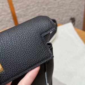 Hermes Kelly Ado Backpack Handmade In Togo Calfskin Leather Gold Hardware 89 Noir - Image 5