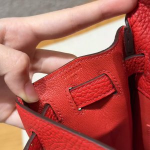 Hermes Kelly Ado Backpack Handmade In Togo Calfskin Leather Gold Hardware Q5 Rouge Casaque - Image 11