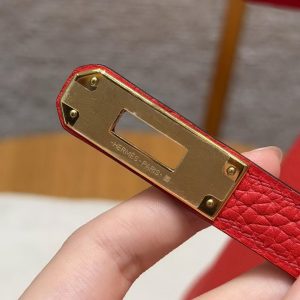 Hermes Kelly Ado Backpack Handmade In Togo Calfskin Leather Gold Hardware Q5 Rouge Casaque - Image 10