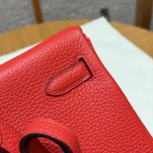 Hermes Kelly Ado Backpack Handmade In Togo Calfskin Leather Gold Hardware Q5 Rouge Casaque - Image 5