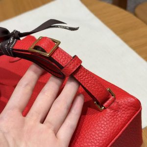 Hermes Kelly Ado Backpack Handmade In Togo Calfskin Leather Gold Hardware Q5 Rouge Casaque - Image 3