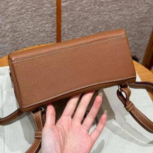 Hermes Kelly Ado Backpack Handmade In Togo Calfskin Leather Gold Hardware ck37 Gold - Image 16