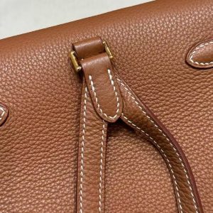 Hermes Kelly Ado Backpack Handmade In Togo Calfskin Leather Gold Hardware ck37 Gold - Image 14