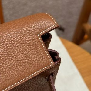 Hermes Kelly Ado Backpack Handmade In Togo Calfskin Leather Gold Hardware ck37 Gold - Image 10