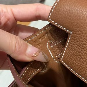 Hermes Kelly Ado Backpack Handmade In Togo Calfskin Leather Gold Hardware ck37 Gold - Image 8