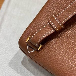 Hermes Kelly Ado Backpack Handmade In Togo Calfskin Leather Gold Hardware ck37 Gold - Image 7