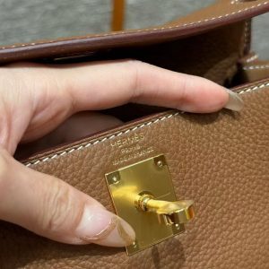 Hermes Kelly Ado Backpack Handmade In Togo Calfskin Leather Gold Hardware ck37 Gold - Image 6