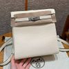 Hermes Kelly Ado Backpack Handmade In Togo Calfskin Leather Silver Hardware i2 Nata