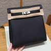Hermes Kelly Ado Backpack Handmade In Togo Calfskin Leather Sliver Hardware 89 Noir