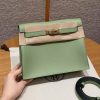 Hermes Kelly Danse 22 Bag Handmade In Evercolor Calfskin Leather Gold Hardware 3i Vert Criquent