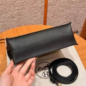 Hermes Kelly Danse 22 Bag Handmade In Evercolor Calfskin Leather Gold Hardware 89 Noir - Image 15
