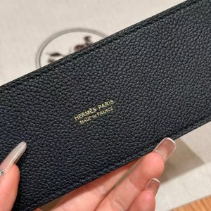 Hermes Kelly Danse 22 Bag Handmade In Evercolor Calfskin Leather Gold Hardware 89 Noir - Image 12
