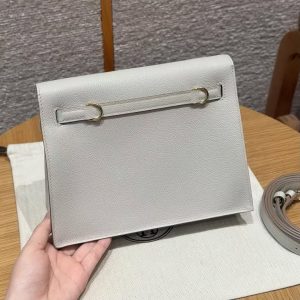 Hermes Kelly Danse 22 Bag Handmade In Evercolor Calfskin Leather Gold Hardware 8L Beton - Image 2