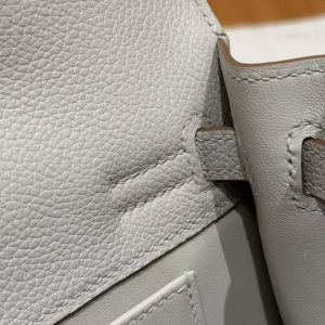 Hermes Kelly Danse 22 Bag Handmade In Evercolor Calfskin Leather Gold Hardware 8L Beton - Image 7
