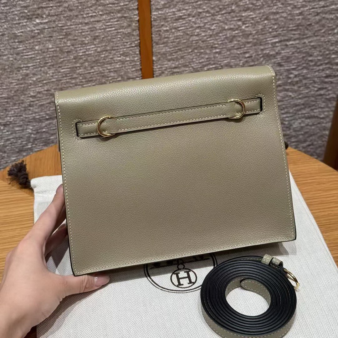 Hermes Kelly Danse 22 Bag Handmade In Evercolor Calfskin Leather Gold Hardware 8Q Beige Marfa - Image 2