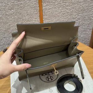 Hermes Kelly Danse 22 Bag Handmade In Evercolor Calfskin Leather Gold Hardware 8Q Beige Marfa - Image 14