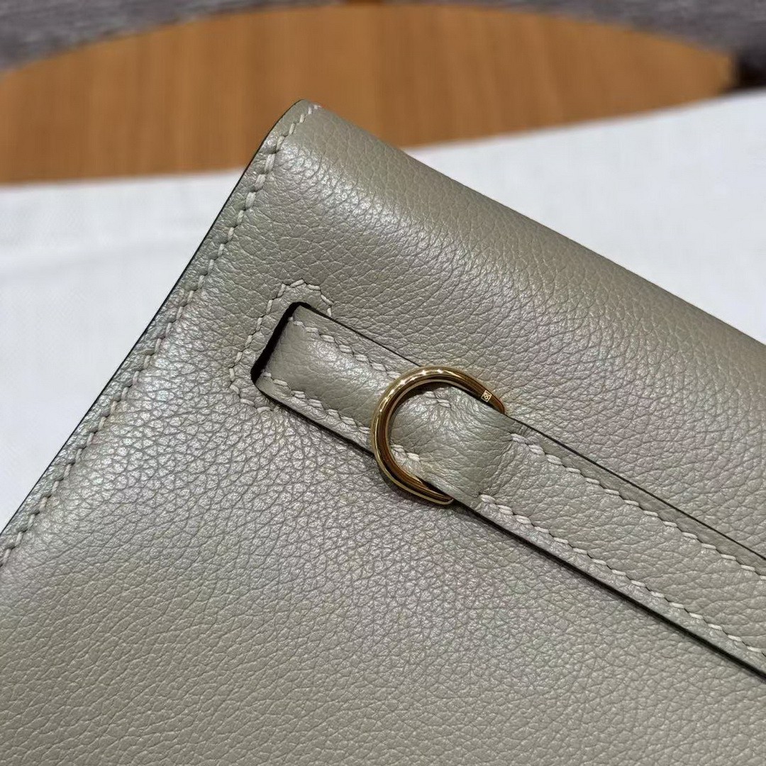 Hermes Kelly Danse 22 Bag Handmade In Evercolor Calfskin Leather Gold Hardware 8Q Beige Marfa - Image 7