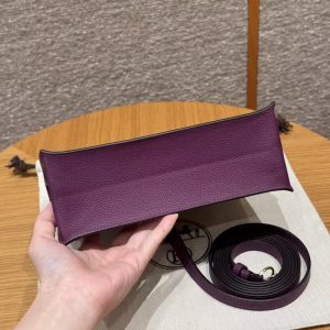 Hermes Kelly Danse 22 Bag Handmade In Evercolor Calfskin Leather Gold Hardware P9 Anemone - Image 18